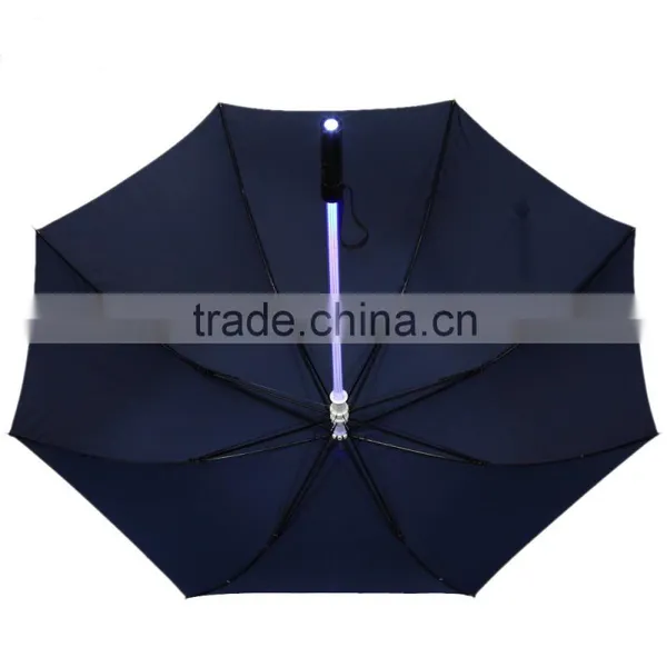 Novelty Straight Pole Light LED Rain Umbrella 23" 3 Modes Long Handle Torch Flashlight AAA Battery Night Walking Protection