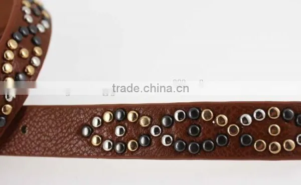 2015 Women's Fashion Beads Belt With Leather Belt With High Quality Leather in YiWu photo-6