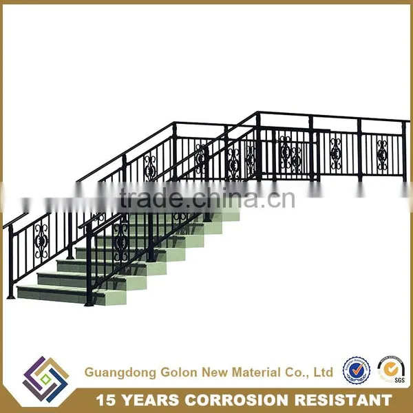 Aluminum Material and Flooring Mounted Modern Metal Stair Railings photo-6
