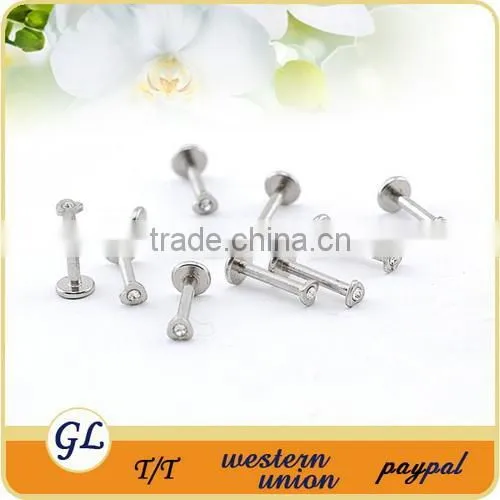 Wholesale Body Piercing Jewelry Double Jeweled Flower Labret Studs photo-4