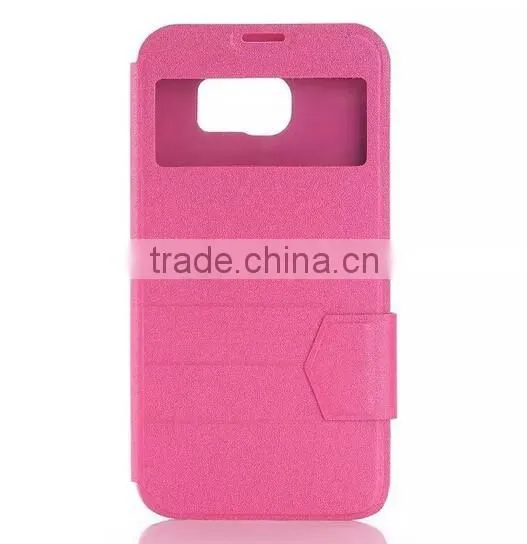 Factory Wholesale Flip Stand Window PU Leather Case For Samsung S6/S6 Edge photo-5