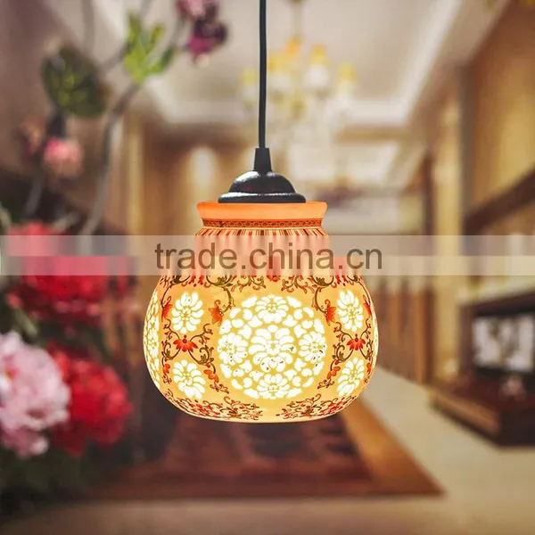 Jingdezhen Hollow Pastel Led Living Room Furniture Pendant Lights photo-6