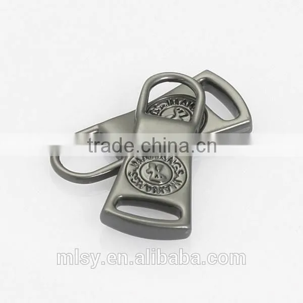 Embossed Gold Brass Zipper Puller for Garments Brightness B1-80009 photo-3
