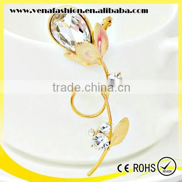 Guangdong Manufacturer Crystal Flower Lily Ear Cuff photo-2