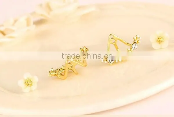 New Elegant Rose Gold Silver Plated Daisy Flower Crystal Stud Earrings photo-5