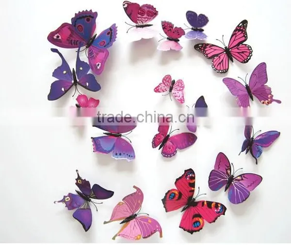 12pcs 3D PVC Butterflies DIY Butterfly Art Decal Home Decor Wall Mural Stickers photo-5