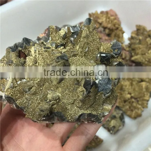 Natural Black Crystal Morion And Chalcopyrite Rough Stones photo-3