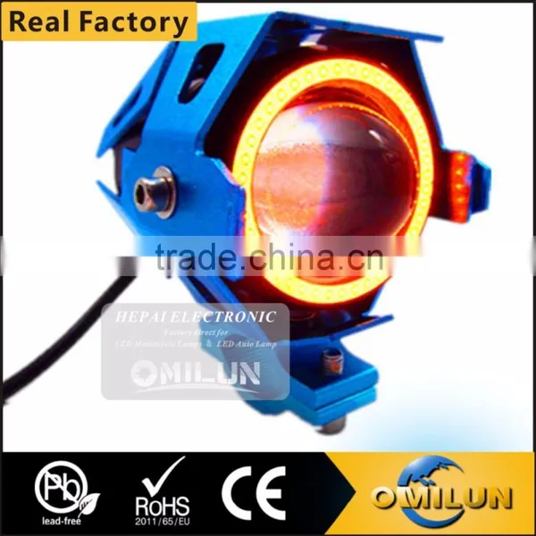 Factory Direct LED Motorcycle Headlamp With Angel Eye LED Driving Headlight Quality Choice photo-2