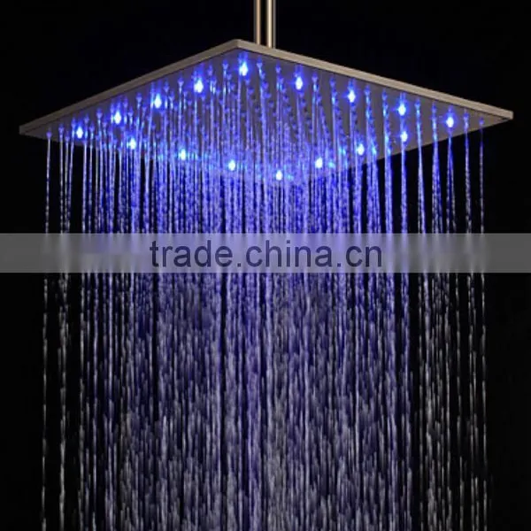 New Style Bathroom Brushed Led Waterfall Shower Heads 0592