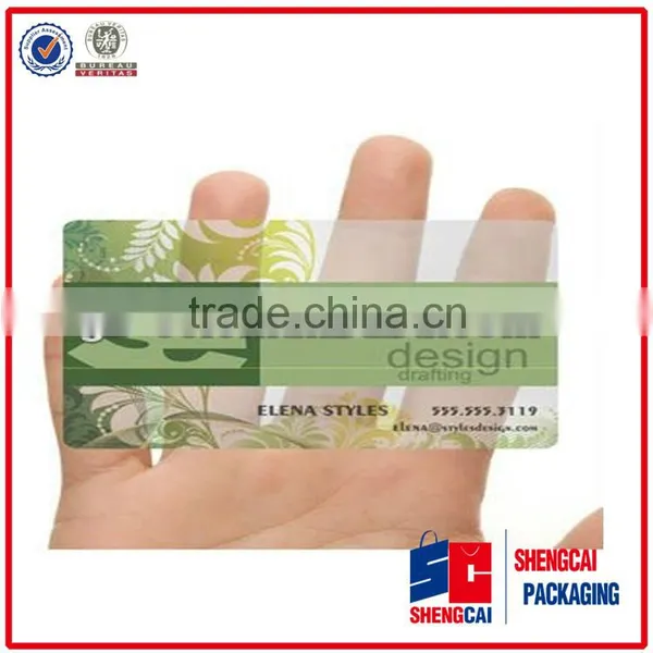 China Supplier Cheap Custom Logo Clear Plastic Business Cards/PVC Card