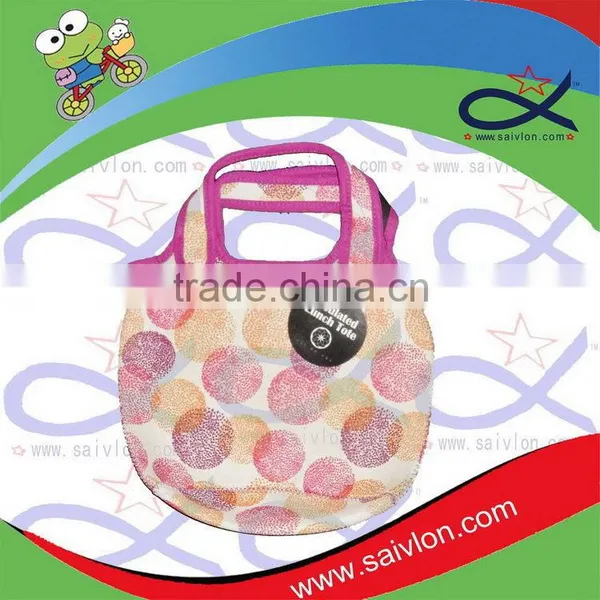 Custom Pattern Printed Flowers Neoprene Lunch Tote Bag photo-3