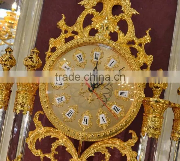 Exquisite Copper Cast Floor Clock, High Quality 24K Gold Floor Clock, Metal Mounted Floor Clock photo-3