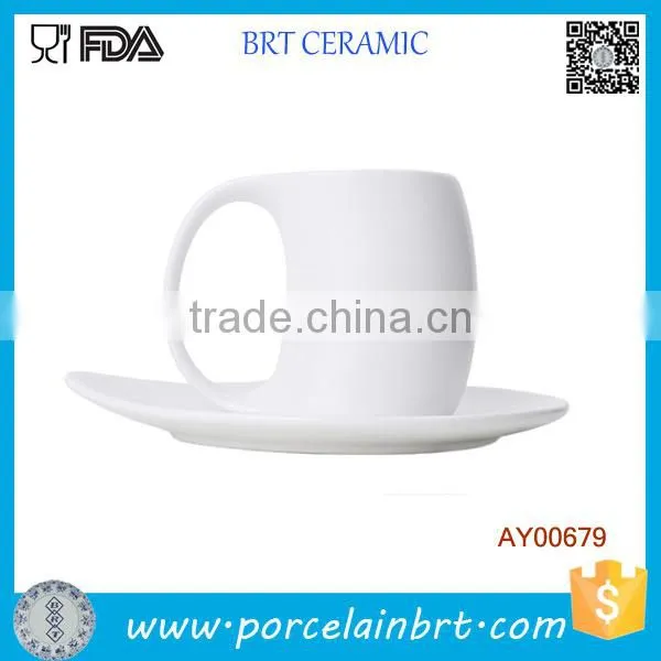 Black White 2 Piece Ceramic Dessert Cup With Saucer photo-2