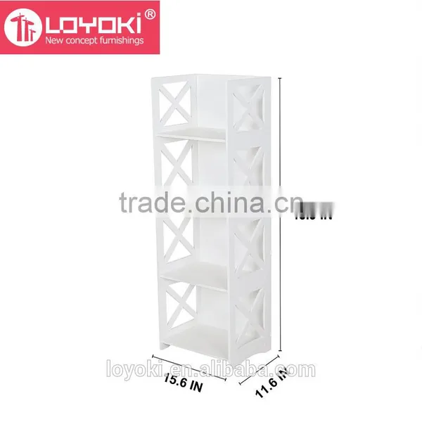 New Design Display Shelf White Wood&Plastic Storage Shelf - Bookcase photo-3