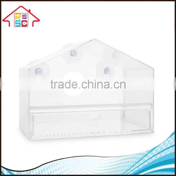 Hot Selling Acrylic Large Window Bird Feeder With Removable Feeding Tray