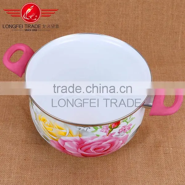Cast Iron Decal Enamel Ceramic Hot Soup Pot With Insulated Bakelite Handle photo-4