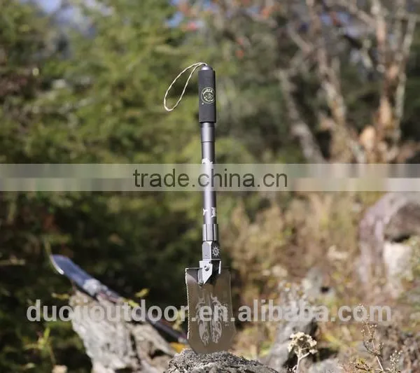 New Function Multi-function Compact Emergency Gear With Shovel Knife Hoe and Flashlight photo-4