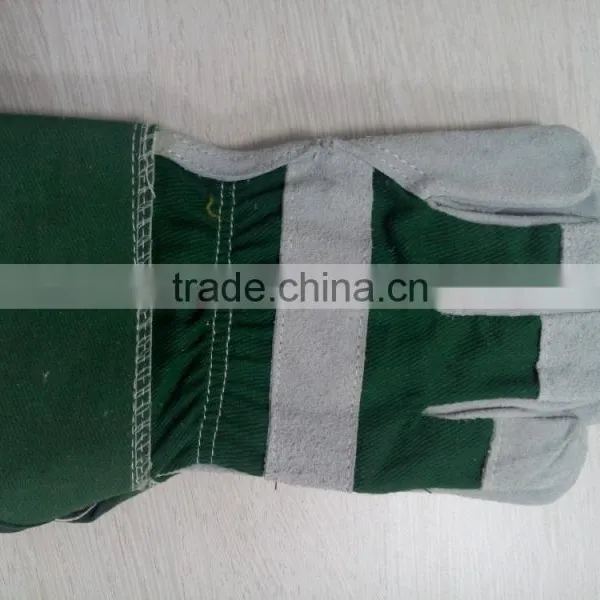 Green Cow Split Leather Safety Glove photo-2