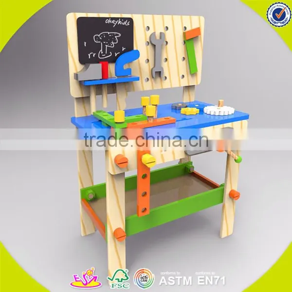 2017 Wholesale Kids Wooden Toy Workbench New Design Baby Wooden Toy Workbench Cheap Children Wooden Toy Workbench W03D076A photo-6