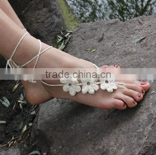 2015 New Product Women Body Jewelry Wedding Crochet Barefoot Sandals photo-3
