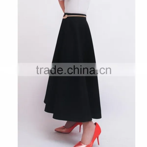 Winter Models Wool Blend Skirts Women High Waist Thick Long Skirts Ladies Wild Woolen Maxi Skirt photo-5