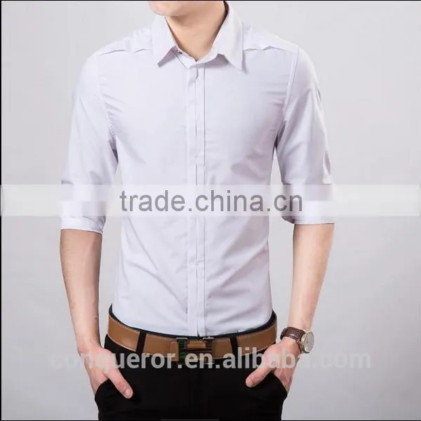 Men's White Cotton Shirt Slim Fit Shirt HOT! MSRL0042 photo-4