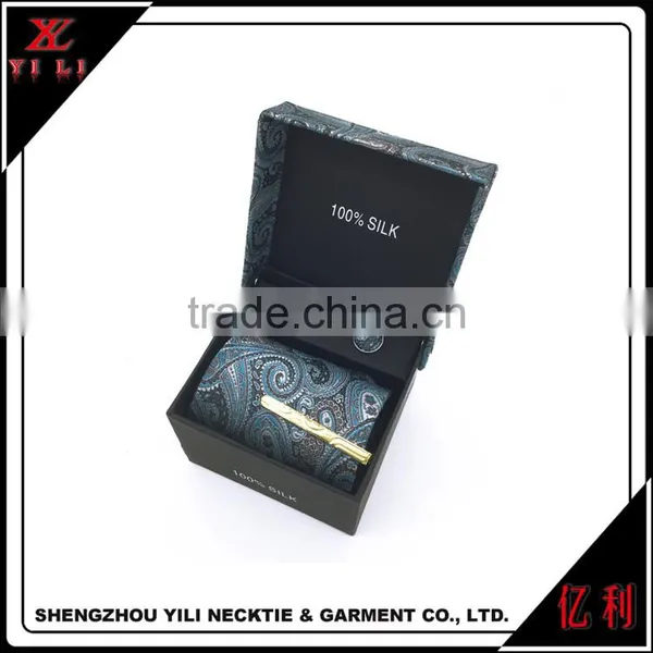 China Supplies Gift Sets Woven Silk Tie Hanky Cufflinks Set photo-3