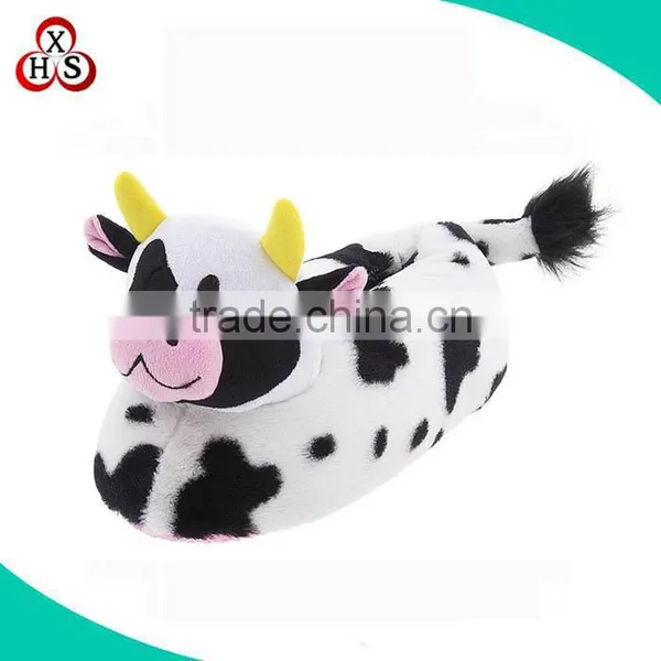 Custom Warm Soft Stuffed Plush Cow Slippers