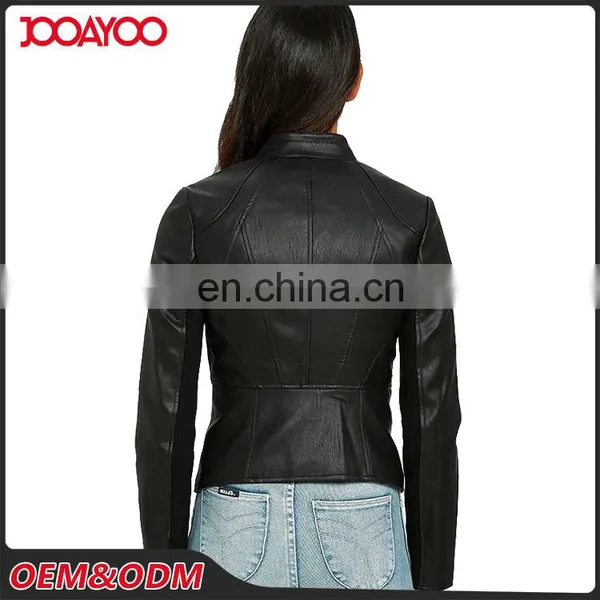 2017 Customed New Style Women Black Jacket Lady Winter Fancy Motorcycle Original Leather Jacket photo-4