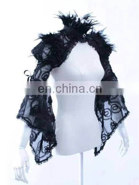 Gothic Shrug Bolero Jacket With Trumpet Sleeves photo-2
