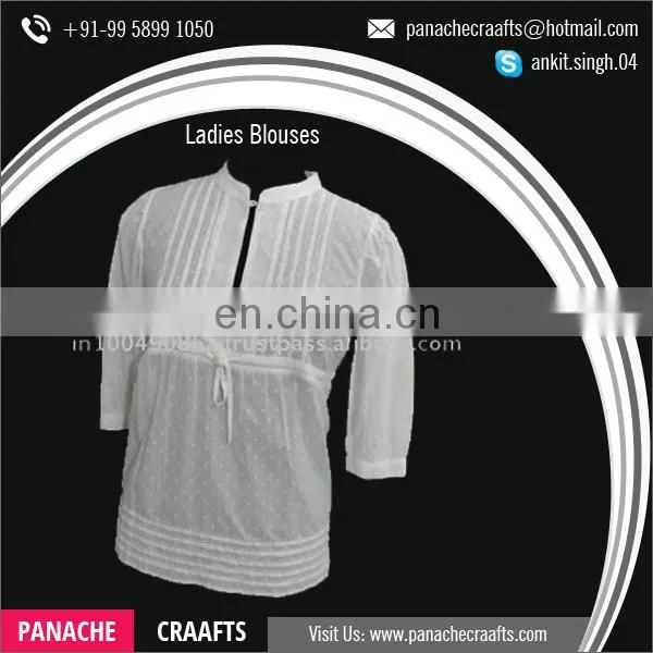 Latest Trendy Promotional 100% Cotton Designer Woman Blouse photo-6