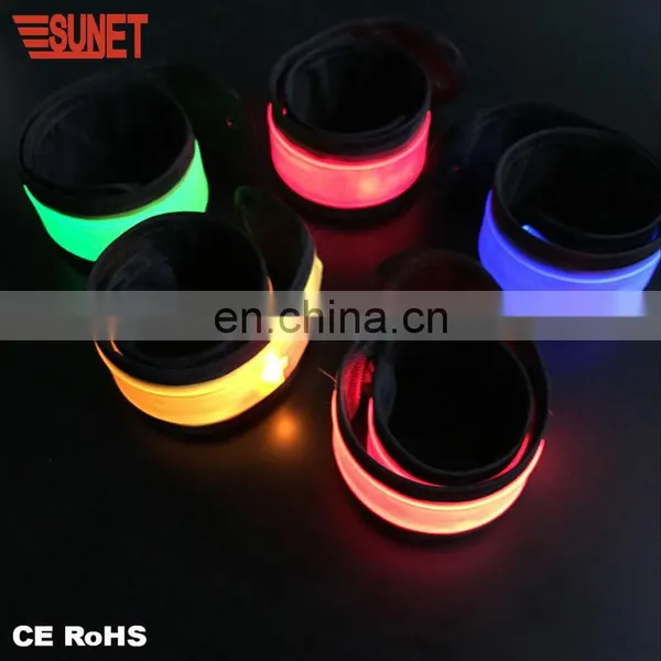 Custom Logo Fabric Band LED Lighting Slap Band Wide Slap Bracelet Party photo-3