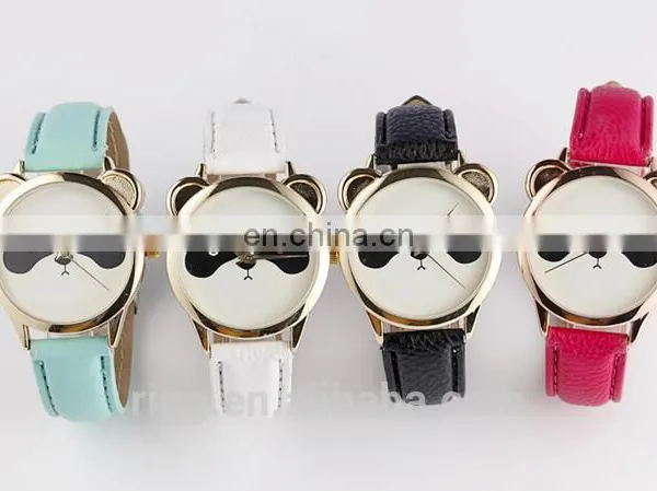 Wholesale Fashion Jewelry Lovely Panda Face Leather Watches photo-5