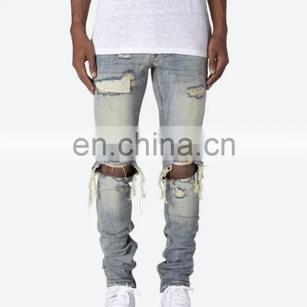 DiZNEW 2020 Knee Ripped Jeans Wholesale Ankle Zipper Custom Jeans Pants Men photo-4