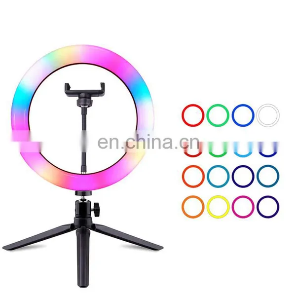 Photo LED Selfie Stick Ring Fill Light Dimmable Camera Phone Ring Lamp With Stand Tripod For Makeup Video Live Studio photo-2