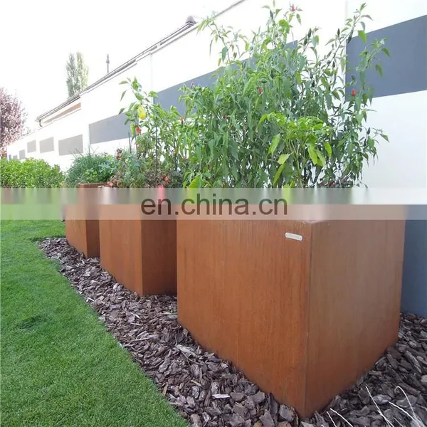 Customize Round/square Corten Steel Stainless Steel Planters Wholesale From China Factory Corten Steel Flower Pot Grow Plants photo-5