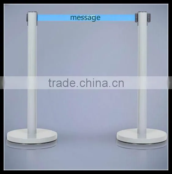 White Blet Barrier-Retractable QueueWay-Post-QueueMaster-LineKing-Satin-Stainless-Steel-Belt-Barrier-Stanchion photo-5