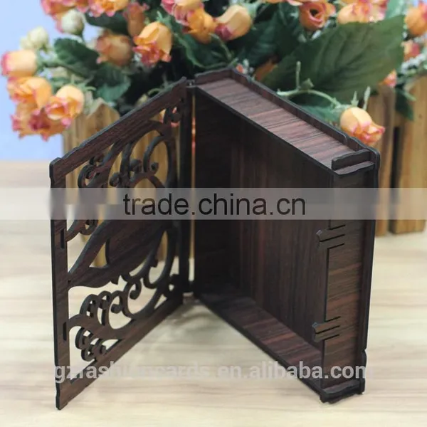 New Design Material Vintage Style Wedding Invitation Wooden Box photo-4