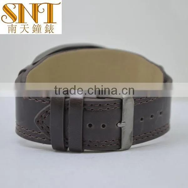 Wrist Men Watch Luxury Leather Genuine Japan Movement Quartz With 3 Eyes Business Gift photo-3