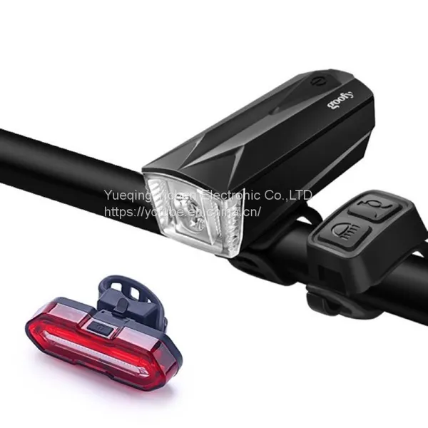 Bicycle Headlight Taillight Set USB Charging Horn Light Mountain Bike Headlight Night Riding Lighting Riding Equipment photo-2