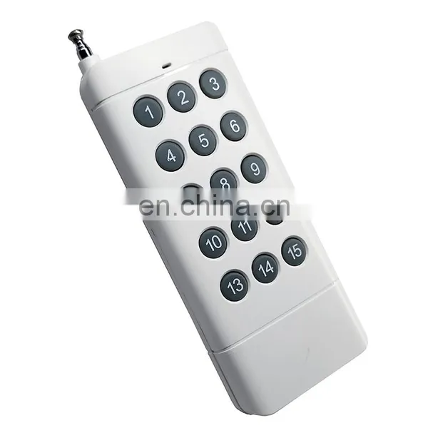 Remote Control Toys White Shell Learning Code/Fixed Code 15 Buttons 433 92MHZ DC12V Wireless RF Remote Control photo-3