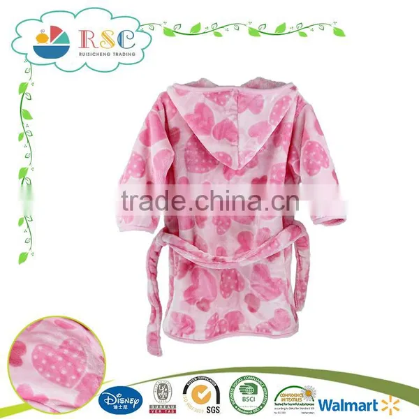 Wholesale 2016 New Design 100% Polyester Carton Baby Girl Bathrobes photo-2