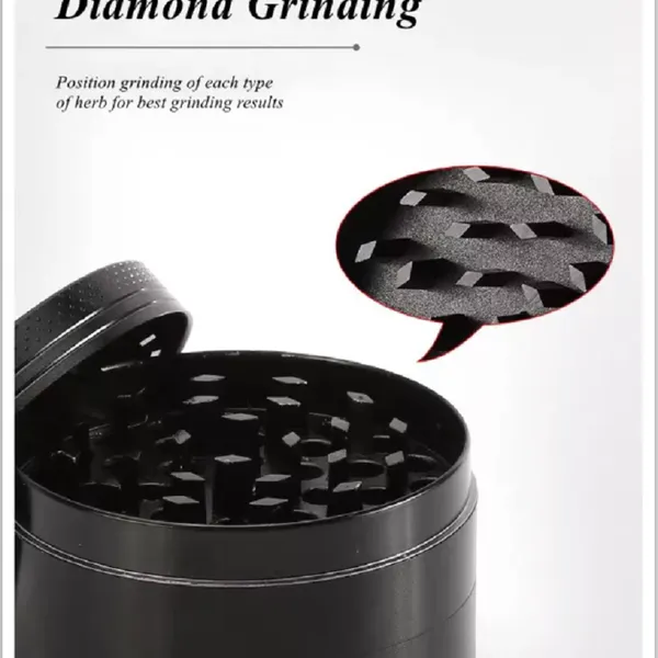 Share to Custom Logo Tobacco Black Metal Grinders Herbal Smoking Accessories Tobacco Herb Grinder photo-2