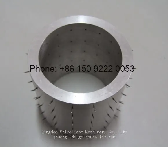 Brass Steel Aluminium Perforation Roller With Needles / Perforating Pin Cylinder / Pinned Sleeve Segments for Plastic Film Nonwoven Fabric