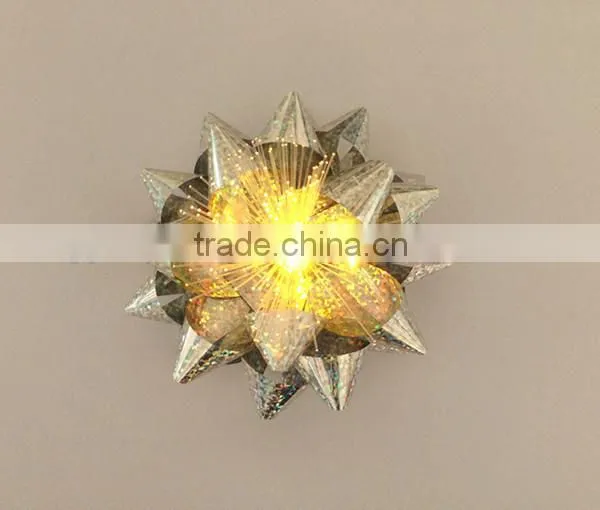 LED Lighting Gift Decorate Star Ribbon Bow, Holiday Ligthing Iridescent Loops Bow photo-5