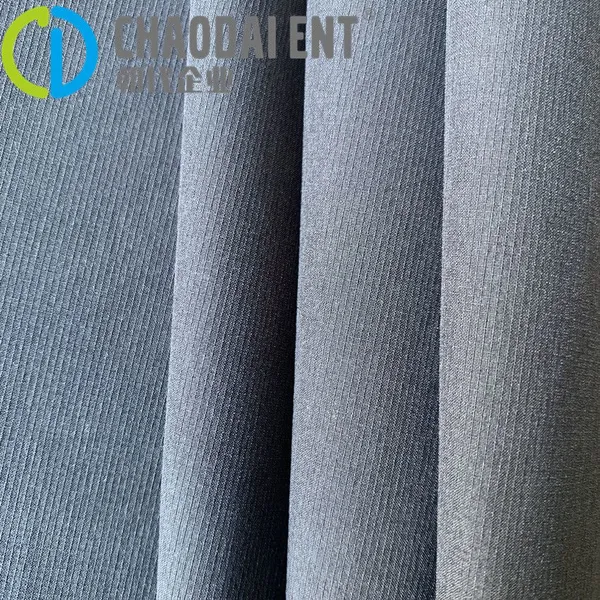 GRS Woven Dyed One-line Grid 84%RPET+16%sp 4-way Stretch Fabric for Outdoor Hiking Clothing & Bags photo-3