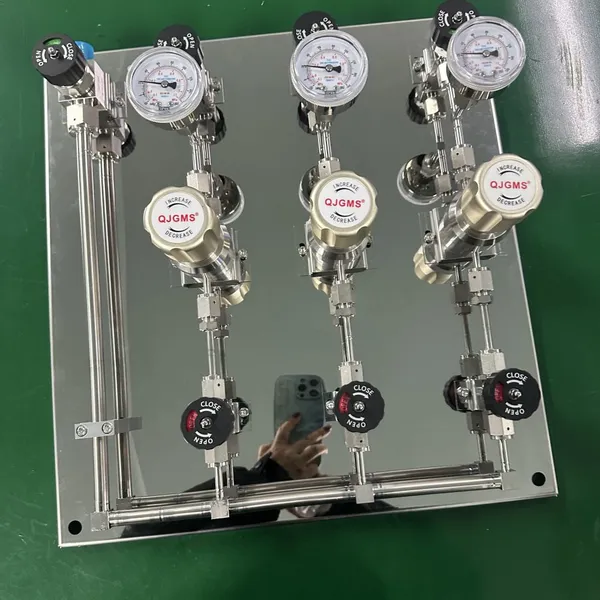 Multi-Channel Gas Pressure Control Panel with Regulator Valves for Industrial Use