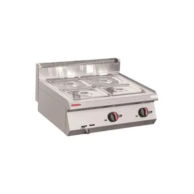 Stainless Steel Countertop Gas Bain Marie for Catering & Buffet Service - 800x700mm Work Surface