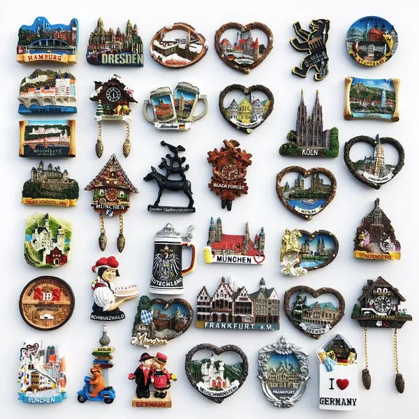 Wholesale Price Personalized Germany Berlin Munich Hamburg Stuttgart Frankfurt Tourist Souvenirs Custom 3D Polyresin Fridge Magnet Factory
