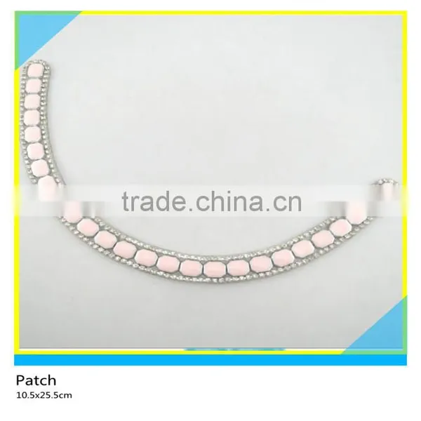 Yellow Octagon Ceramic Patch Hotfix Ceramic Mix Rhienstone Applique 10.5x25.5cm photo-2